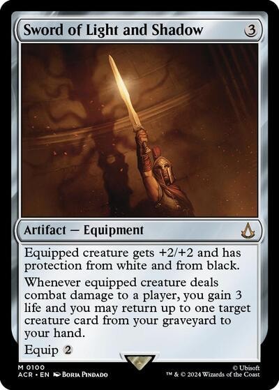 Sword of Light and Shadow (ACR) #100 Mythic Rare (Foil Lightly Played) Universes Beyond: Assassin's Creed Magic: The Gathering: 2024