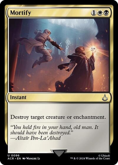 Mortify (ACR) #96 Uncommon (Lightly Played) Universes Beyond: Assassin's Creed Magic: The Gathering: 2024