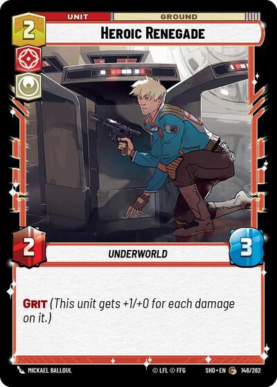 Heroic Renegade (SHD) #146/262 Common (Near Mint) Shadows of the Galaxy Star Wars: Unlimited: 2024