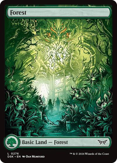 Forest 0276 Full Art (DSK) #276 Land (Near Mint) Duskmourn: House of Horror Magic: The Gathering: 2024