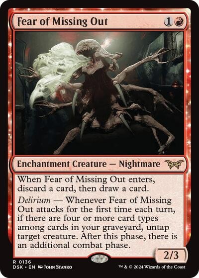 Fear of Missing Out (DSK) #136 Rare (Near Mint) Duskmourn: House of Horror Magic: The Gathering: 2024