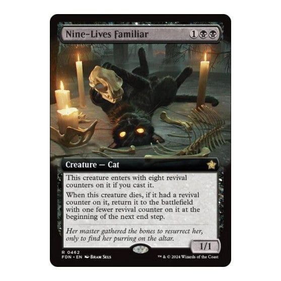 Nine Lives Familiar Extended Art (FDN) #462 Rare (Near Mint) Foundations Magic: The Gathering: 2024