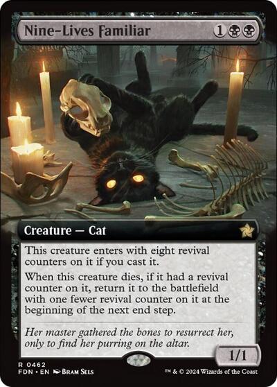 Nine Lives Familiar Extended Art (FDN) #462 Rare (Near Mint) Foundations Magic: The Gathering: 2024