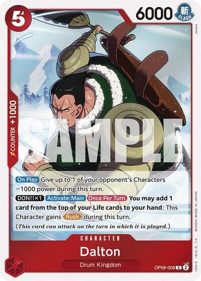 Dalton (OP08) #OP08-008 Rare (Foil Lightly Played) Two Legends One Piece Card Game: 2024