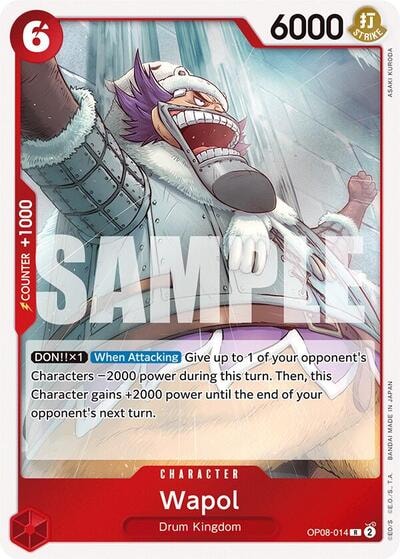 Wapol (OP08) #OP08-014 Rare (Foil Lightly Played) Two Legends One Piece Card Game: 2024