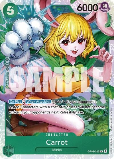 Carrot 023 (OP08) #OP08-023 Secret Rare (Foil Near Mint) Two Legends One Piece Card Game: 2024