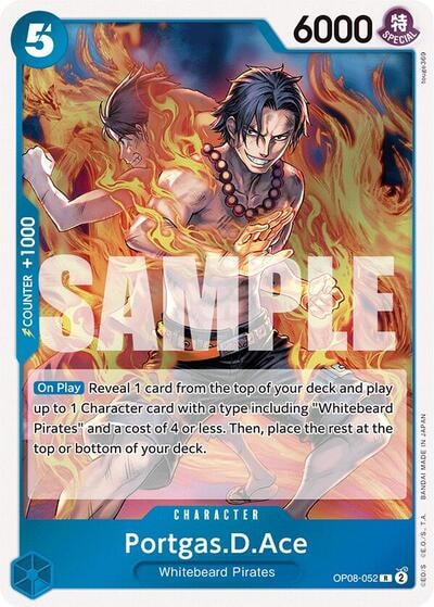 Portgas.D.Ace (OP08) #OP08-052 Rare (Foil Lightly Played) Two Legends One Piece Card Game: 2024