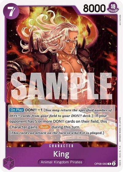 King (060) (OP08) #OP08-060 Rare (Foil Lightly Played) Two Legends One Piece Card Game: 2024