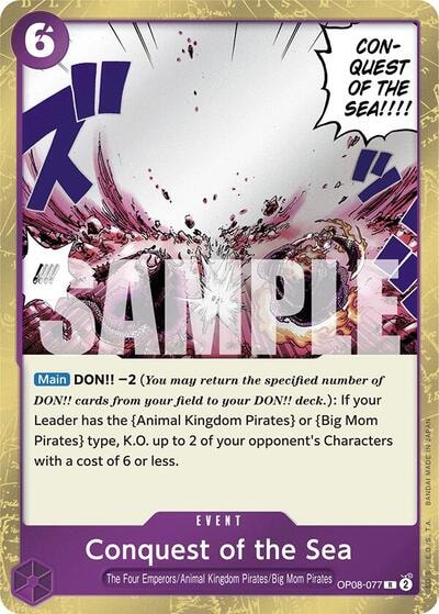 Conquest of the Sea (OP08) #OP08-077 Rare (Foil Lightly Played) Two Legends One Piece Card Game: 2024