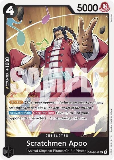 Scratchmen Apoo (OP08) #OP08-087 Uncommon (Near Mint) Two Legends One Piece Card Game: 2024