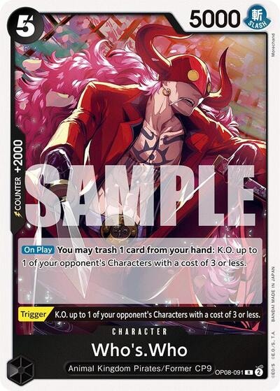 Who's.Who (OP08) #OP08-091 Rare (Foil Lightly Played) Two Legends One Piece Card Game: 2024