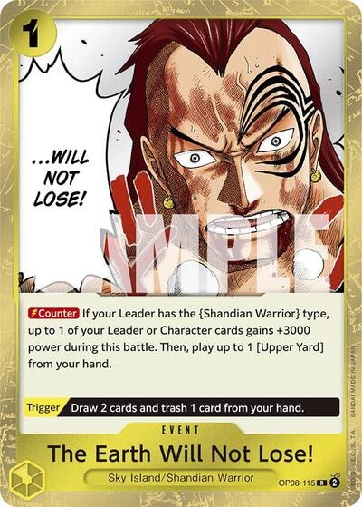 The Earth Will Not Lose! (OP08) #OP08-115 Rare (Foil Lightly Played) Two Legends One Piece Card Game: 2024