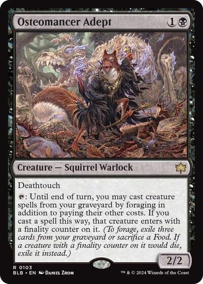Osteomancer Adept (BLB) #103 Rare (Lightly Played) Bloomburrow Magic: The Gathering: 2024