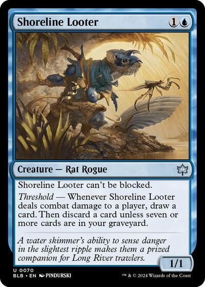 Shoreline Looter (BLB) #70 Uncommon (Lightly Played) Bloomburrow Magic: The Gathering: 2024