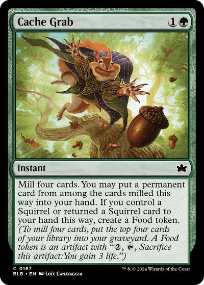 Cache Grab (BLB) #167 Common (Lightly Played) Bloomburrow Magic: The Gathering: 2024