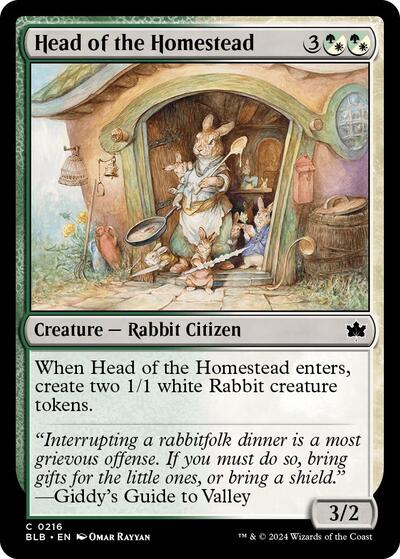 Head of the Homestead (BLB) #216 Common (Lightly Played) Bloomburrow Magic: The Gathering: 2024
