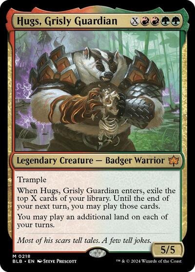 Hugs Grisly Guardian (BLB) #218 Mythic Rare (Lightly Played) Bloomburrow Magic: The Gathering: 2024