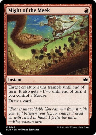 Might of the Meek (BLB) #144 Common (Lightly Played) Bloomburrow Magic: The Gathering: 2024