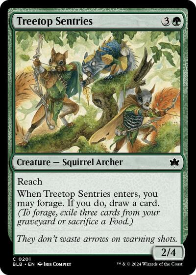 Treetop Sentries (BLB) #201 Common (Lightly Played) Bloomburrow Magic: The Gathering: 2024