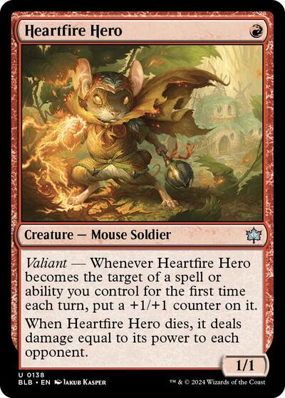 Heartfire Hero (BLB) #138 Uncommon (Foil Near Mint) Bloomburrow Magic: 2024