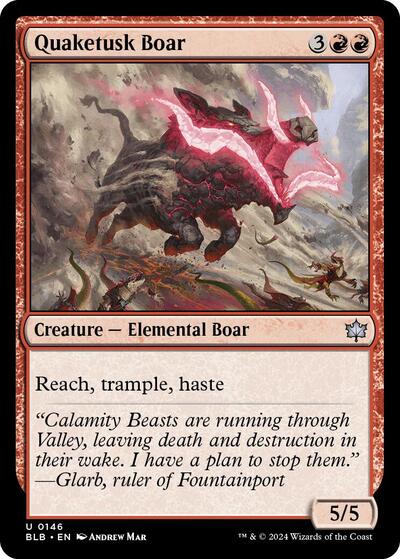 Quaketusk Boar (BLB) #146 Uncommon (Lightly Played) Bloomburrow Magic: 2024