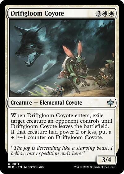 Driftgloom Coyote (BLB) #11 Uncommon (Lightly Played) Bloomburrow Magic: The Gathering: 2024