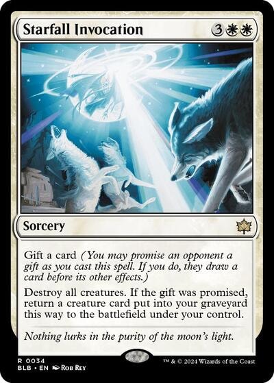 Starfall Invocation (BLB) #34 Rare (Near Mint) Bloomburrow Magic: The Gathering: 2024