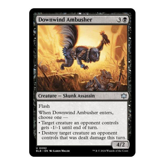 Downwind Ambusher (BLB) #92 Uncommon (Foil Lightly Played) Bloomburrow Magic: The Gathering: 2024