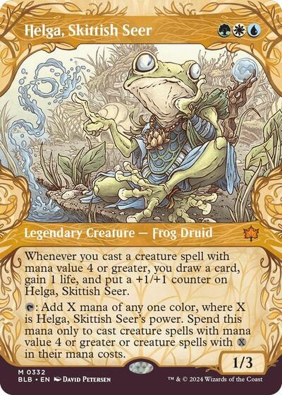 Helga Skittish Seer Showcase (BLB) #332 Mythic Rare (Near Mint) Bloomburrow Magic: The Gathering: 2024
