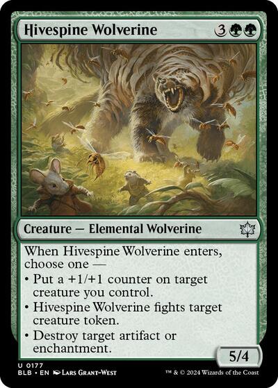 Hivespine Wolverine (BLB) #177 Uncommon (Lightly Played) Bloomburrow Magic: The Gathering: 2024