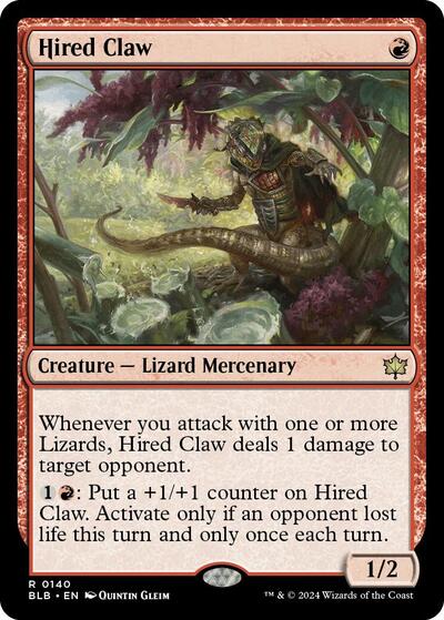 Hired Claw (BLB) #140 Rare (Lightly Played) Bloomburrow Magic: The Gathering: 2024