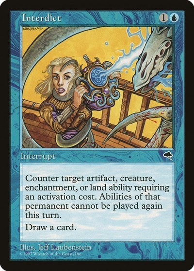 Interdict (TMP) #69 Uncommon (Lightly Played) Tempest Magic: The Gathering: 1997
