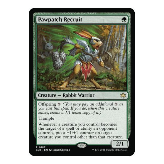 Pawpatch Recruit (BLB) #187 Rare (Foil Lightly Played) Bloomburrow Magic: The Gathering: 2024