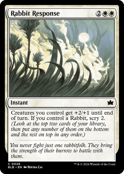 Rabbit Response (BLB) #26 Common (Foil Lightly Played) Bloomburrow Magic: The Gathering: 2024