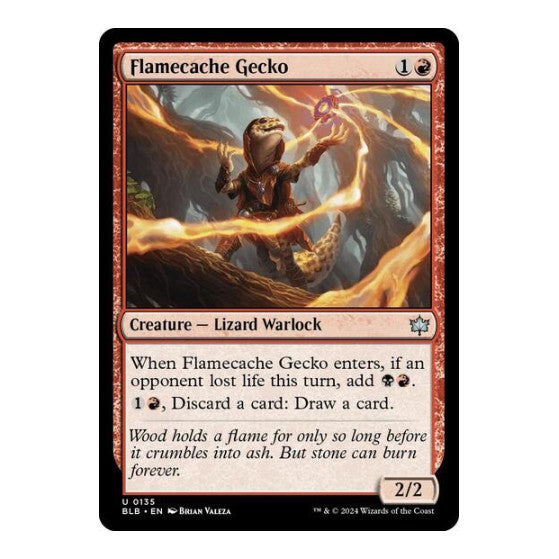 Flamecache Gecko (BLB) #135 Uncommon (Lightly Played) Bloomburrow Magic: The Gathering: 2024