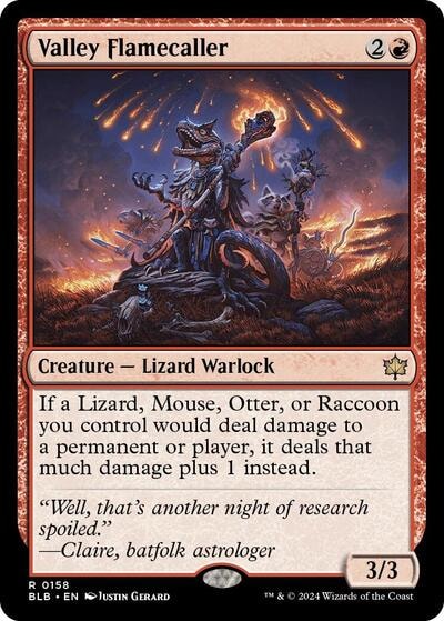 Valley Flamecaller (BLB) #158 Rare (Lightly Played) Bloomburrow Magic: The Gathering: 2024