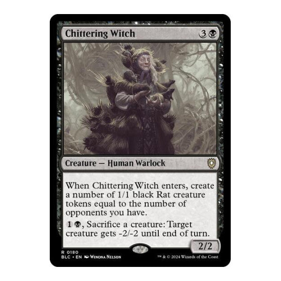 Chittering Witch (BLC) #180 Rare (Lightly Played) Commander: Bloomburrow Magic: The Gathering: 2024