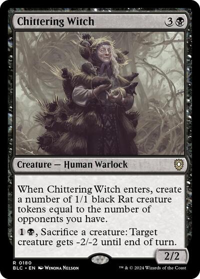 Chittering Witch (BLC) #180 Rare (Lightly Played) Commander: Bloomburrow Magic: The Gathering: 2024