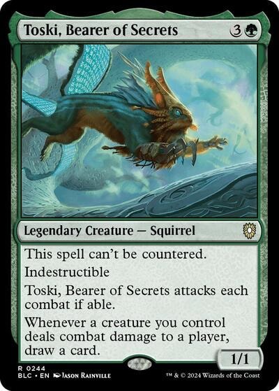 Toski Bearer of Secrets (BLC) #244 Rare (Lightly Played) Commander: Bloomburrow Magic: The Gathering: 2024