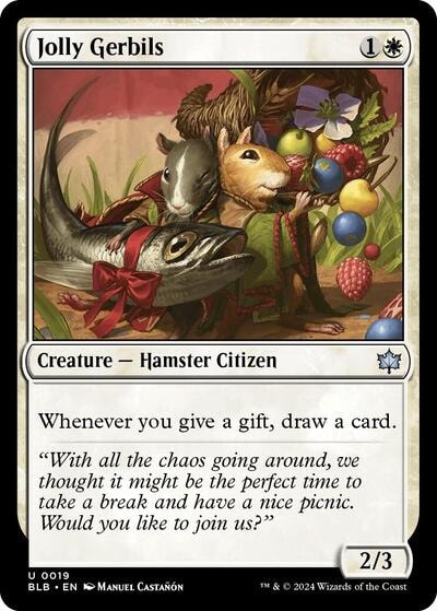Jolly Gerbils (BLB) #19 Uncommon (Lightly Played) Bloomburrow Magic: The Gathering: 2024