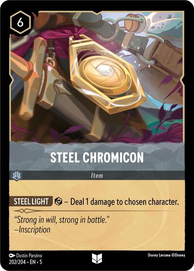Steel Chromicon (5) #202/204 Uncommon (Near Mint) Shimmering Skies Lorcana TCG: 2024