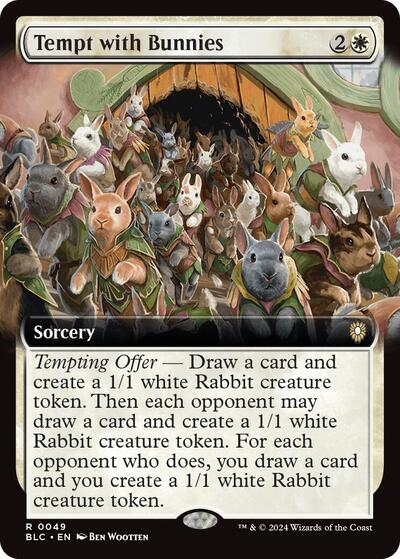 Tempt with Bunnies Extended Art (BLC) #49 Rare Commander: Bloomburrow Magic: The Gathering: 2024