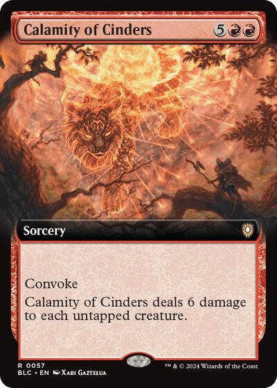 Calamity of Cinders Extended Art (BLC) #57 Rare (Lightly Played) Commander: Bloomburrow Magic: The Gathering: 2024