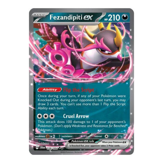 Fezandipiti ex - 038/064 (SFA) #038/064 Double Rare (Holofoil Near Mint) SV: Shrouded Fable Pokemon: 2024