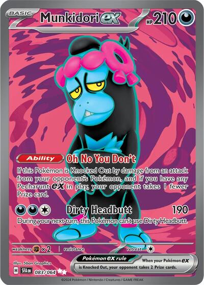 Munkidori ex 083 064 (SFA) #083/064 Ultra Rare (Holofoil Near Mint) SV: Shrouded Fable Pokemon: 2024