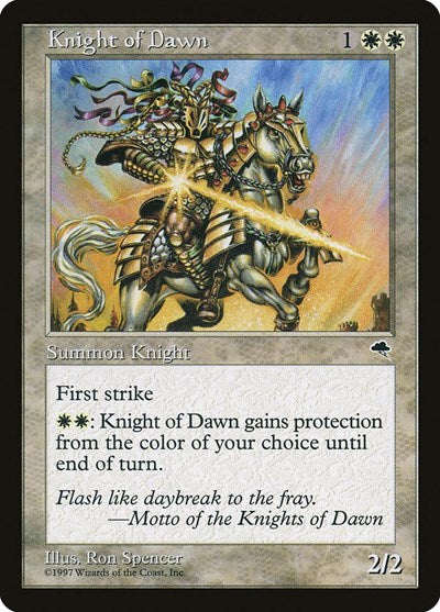Knight of Dawn (TMP) #26 Uncommon Tempest Magic: The Gathering: 1997