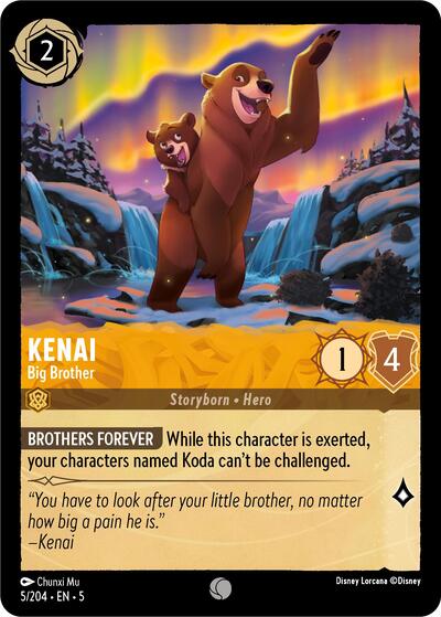 Kenai - Big Brother (5) #5/204 Common Shimmering Skies Disney Lorcana: 2024