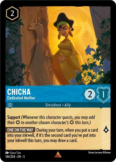 Chicha - Dedicated Mother (5) #146/204 Rare (Near Mint) Shimmering Skies Disney Lorcana: 2024