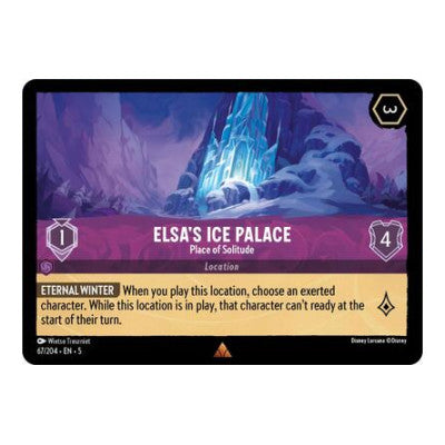 Elsas Ice Palace Place of Solitude (5) #67/204 Rare (Near Mint) Shimmering Skies Disney Lorcana: 2024