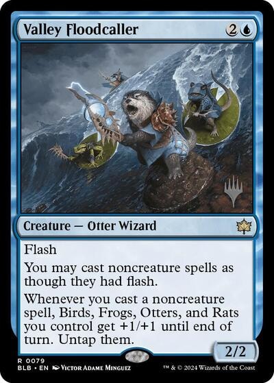Valley Floodcaller (PPBLB) #79 Rare (Lightly Played) Promo Pack: Bloomburrow Magic: The Gathering: 2024